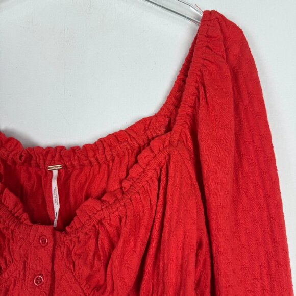 Free People Ladybug Long Sleeve Top Cropped Size Large L EUC - Picture 4 of 12